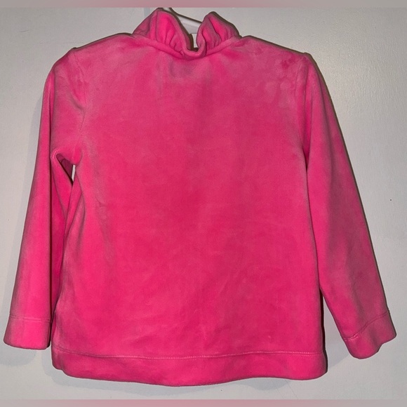 Lilly Pulitzer Mini Pink Velour Zip Track Jacket Girls 2-3 Athletic Ruffle Neck - Picture 4 of 6